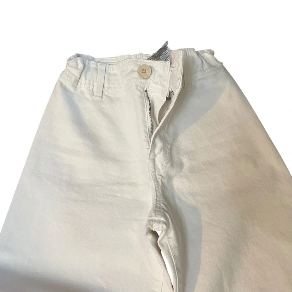 Zara| Kids Crisp White Wide Leg Jeans Adjustable Waiste - Size 10
